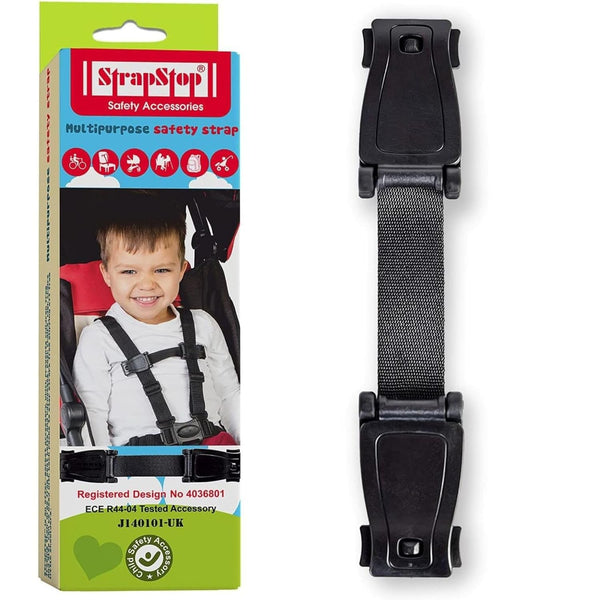 Strap Stop anti Escape Car Seat Strap — UK Made, Crash Tested, ECE R44-04 & R129 Passed Buckle up Houdini Straps for Car Seat — Multi-Use & Impossible to Unlock (1 X Car Seat Safety Clip) - 4 Colors