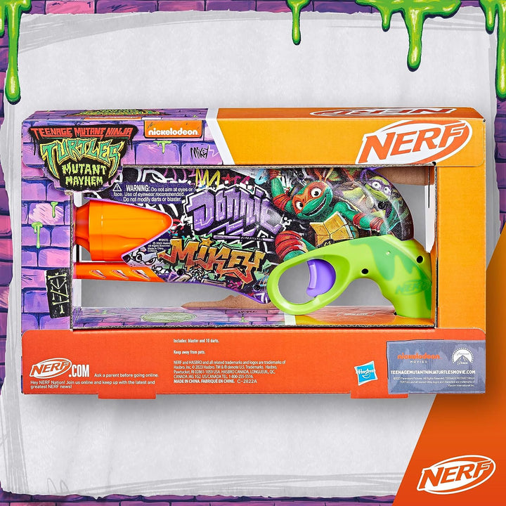 Teenage Mutant Ninja Turtles Blaster, 10 Elite Darts, Toy Foam Blasters, Ages 8 and Up