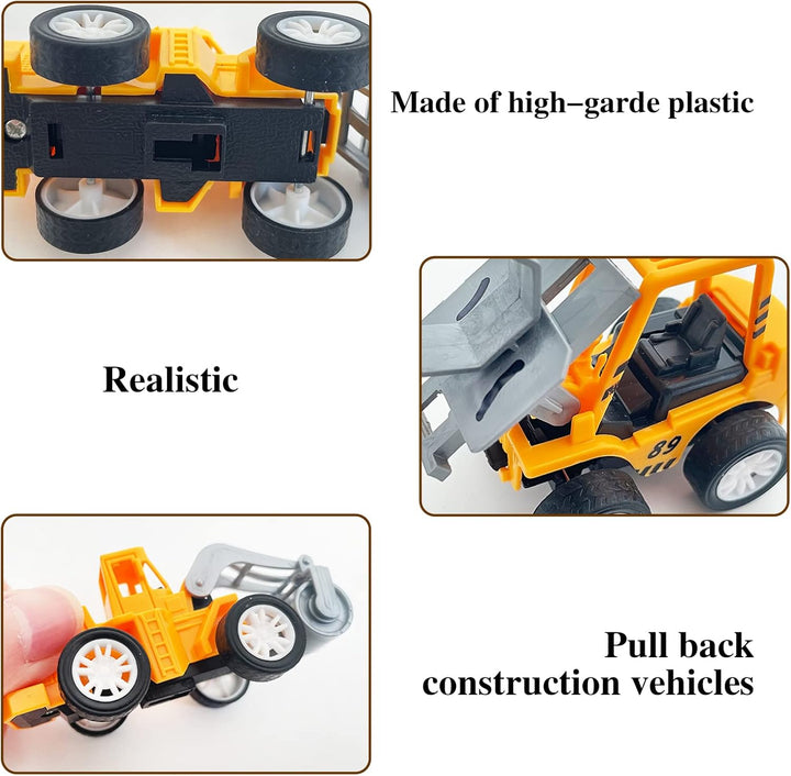 24PCS Mini Construction Vehicles,Play Figure Vehicles,Pull Back Engineering Vehicles,Toy Figure Construction Vehicles,Small Construction Toys for Birthday Party Favors,Gifts