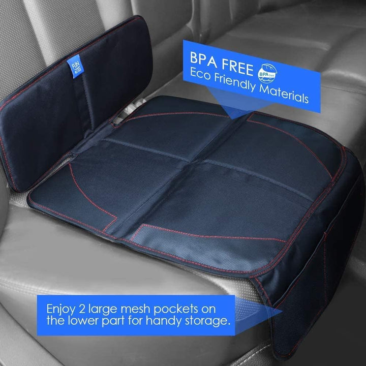 Car Seat Protector for Child Car Seat,Auto Seat Cover Mat for under Carseat with Thickest Padding to Protect Leather & Fabric Upholstery,Pvc Leather Reinforced Corners