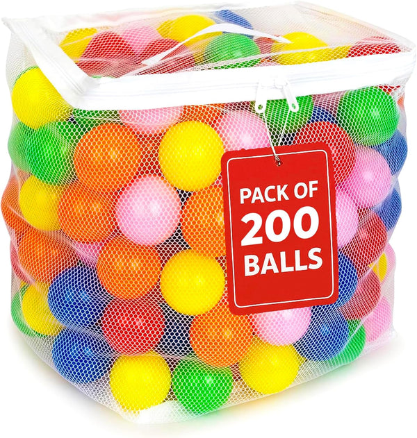 Play Balls for Ball Pit, Plastic Crush Proof, Phthalate & BPA Free, Assorted Colors (200 Balls)