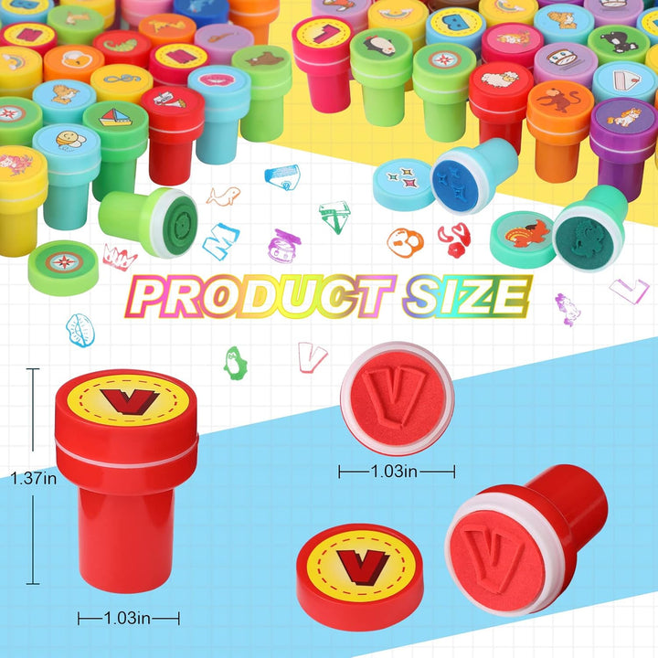 150 Pcs Assorted Stampers for Kids Cute Mini Self Inking Stamps Kids Printing Supplies Birthday Party Favors for Crafts Classroom Prize, Animals, Fruits, Food, Human Tasks