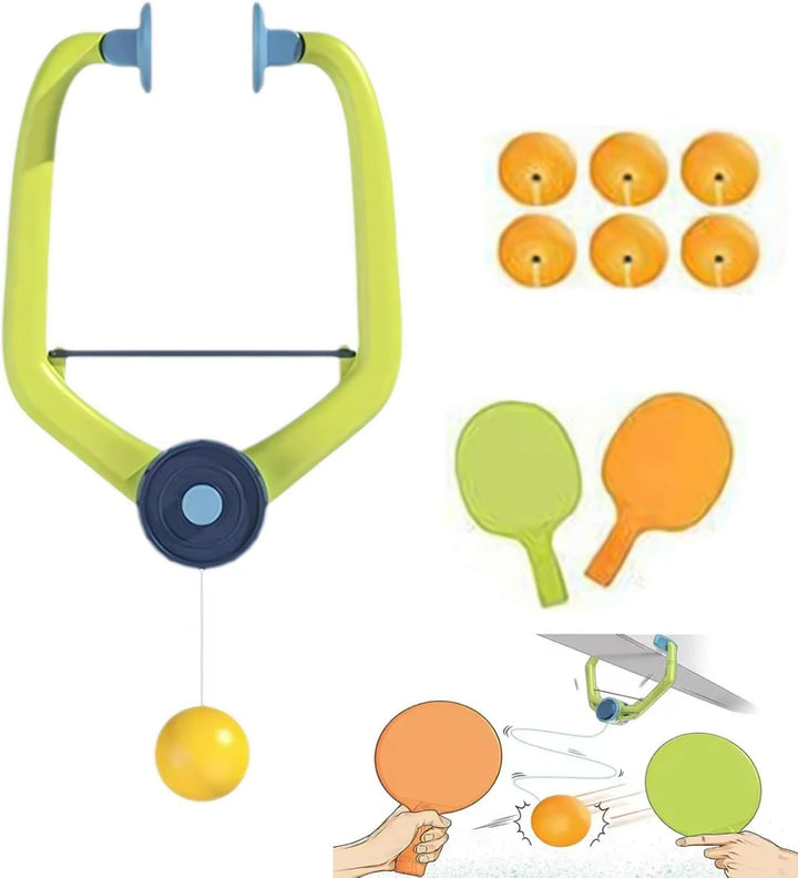 Door Table Tennis Game, Door Game for Kids with Racket & Balls, Adjustable Hanging Table Tennis Trainer, Portable Paddles and Balls Exerciser, Door Frame Doorway for All Ages