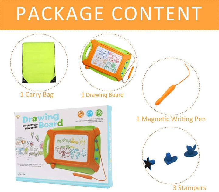 Magnetic Drawing Board for Toddlers,Travel Size Toddlers Toys a Etch Toddler Sketch Colorful Erasable with One Carry Bag Magnet Pen and Three Stampers