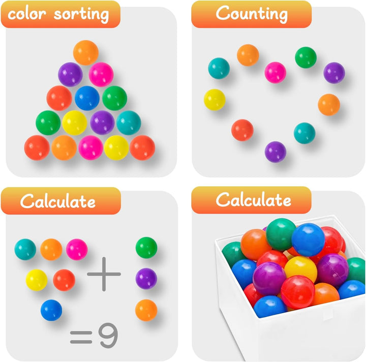 170 PCS Ball Pit Balls 2.1-2.2” Free Crush Proof Plastic Ball for Baby and Toddler -8 Bright Colors with Zip Storage Bag,Baby Pool Water Toys,Kiddie Pool