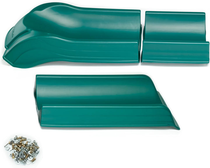 NE 4699-T Super Summit Slide 3 Piece Plastic Scoop Slide for 5' Swing Set Deck Heights, Green