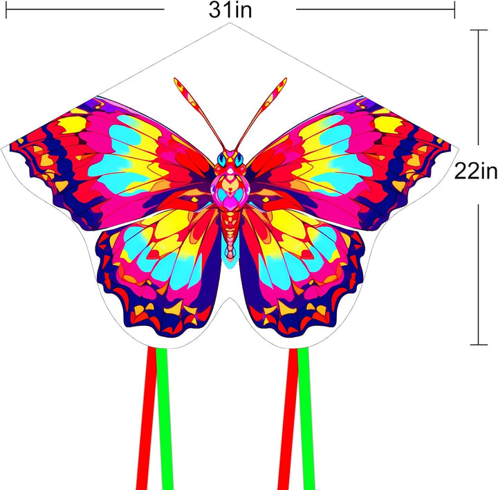 2 Pack Butterfly Kite,For Kids and Adults,Easy to Fly,Excellent Fabric and Structure Design,The Pictures Are Beautiful in High Definition,Suitable for Beginners(31X22)