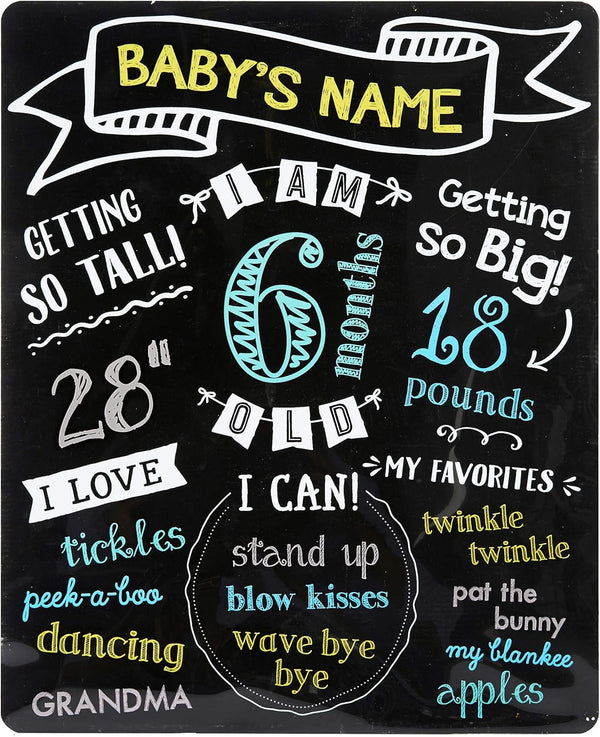 All about Baby Milestone Photo Sharing Monthly Chalkboard, Baby Photo Prop, Black