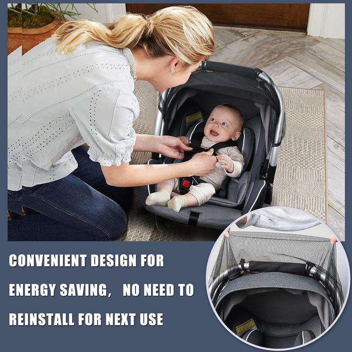 Bby Mosquito Net for Infnt Cr Sets,Infnt Stroller nd Bssinets, Crrier,Brethble with Elstic Netting for Esy Fitting, Portble Durble & Long Lsting Infnt Insect Shield Netting (Blck