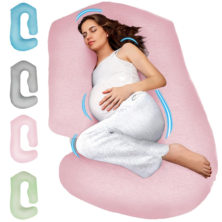 Pregnancy Pillows for Sleeping - V C U Shaped 57Inch Full Body Pillow with Removable Washable Cover, Cooling Maternity Pillow for Pregnant Women, Support for Back Belly Legs Hip