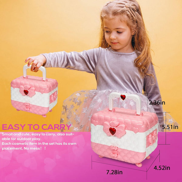 Kids Washable Makeup Girls Toys - Real Makeup Kit Kid Make up Set for Toddlers Children Princess Dress up Christmas Birthday Gifts Toys for 3 4 5 6 7 8 9 10 11 12 Year Old Girls