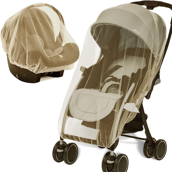 Mosquito Net for Stroller 2Pack - Protective Baby Stroller Mosquito Net - Perfect Bug Netting for Strollers, Bassinets, Cradles, Playards, Pack N Plays and Portable Mini Crib (White)