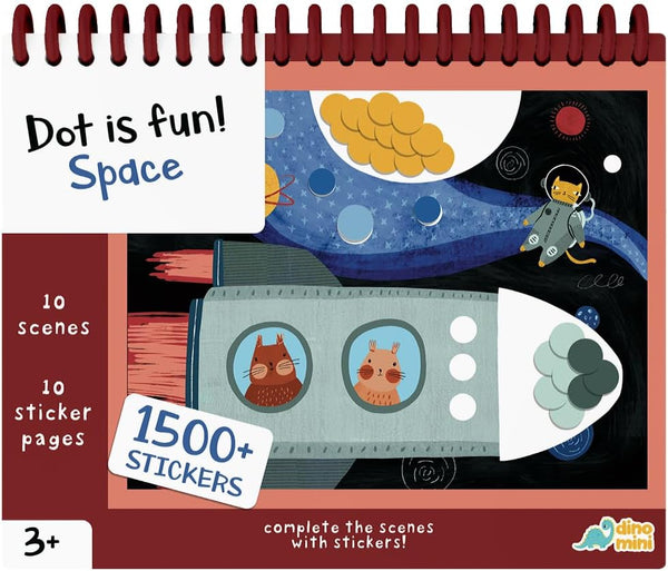 Dot Is Fun! - Imaginative Paint by Sticker Kit for Kids - Dot Art Sticker Book for Toddlers 3-5 - Stocking Stuffers for Kids - Sticker Art Book for Toddlers (Space)