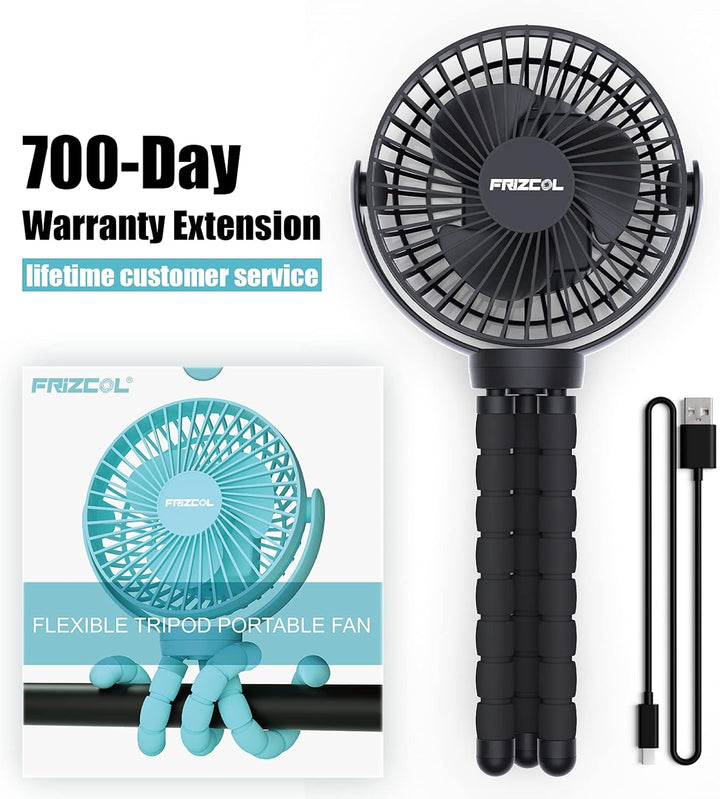 Portable Stroller Fan, Use as Power Bank, 65H 12000Mah Battery Operated Fan Flexible Tripod Baby Car Seat Fans with Timming, Personal Mini Handheld/Desk/Small Clip on Fans for Stroller