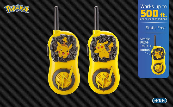 Pokemon Walkie Talkies Pikachu Toys FRS Walkie Talkies for Kids Long Range Static Free Easy to Use for Indoor and Outdoor Games