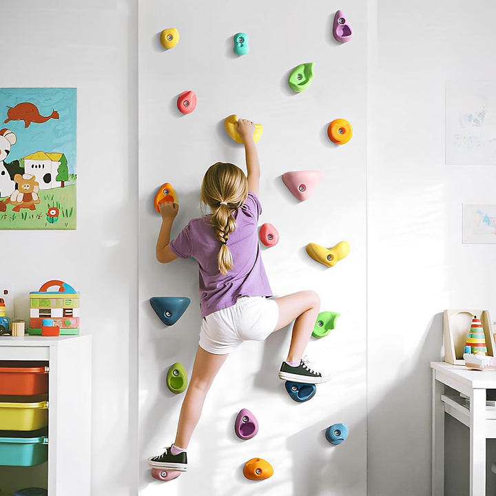 32 Rock Climbing Holds Multi Size for Kids, Adult Rock Wall Holds Climbing Rock Wall Grips for Indoor and Outdoor Playground Play Set