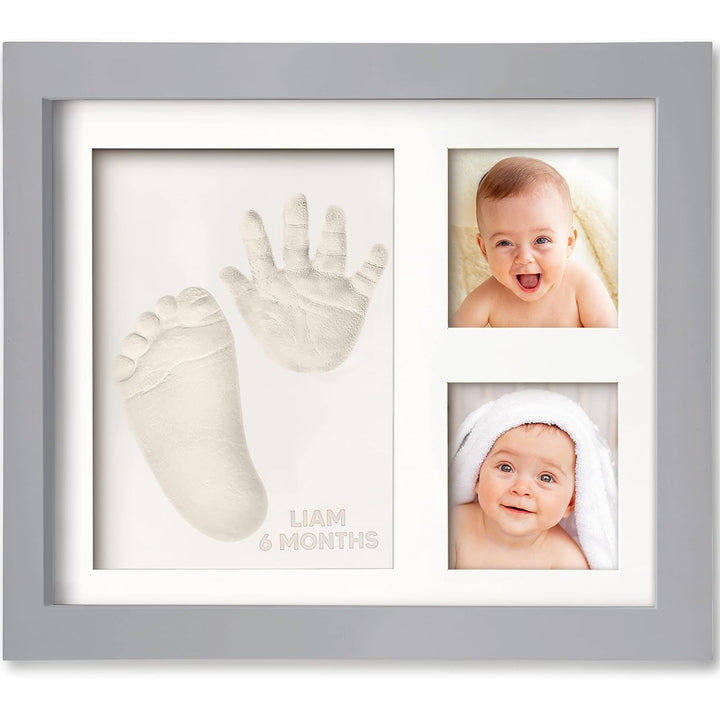 Baby Hand and Footprint Kit - Quick Dry Clay Baby Footprint Kit, Newborn Keepsake, Nursery Picture Frame for Boys, Girls, Personalized Gifts for Shower & Registry, New Mom Gift (Alpine White)