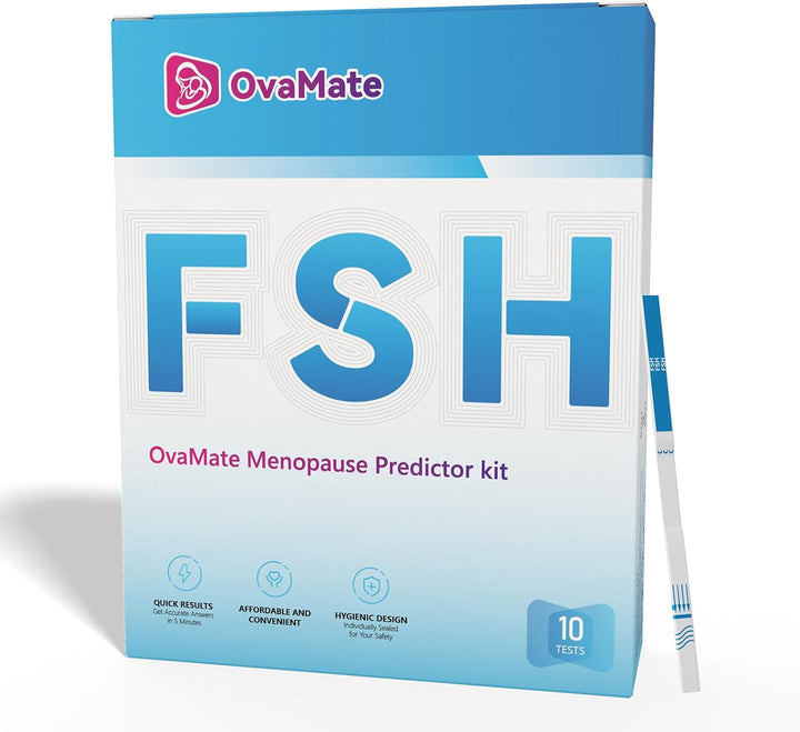Menopause Rapid Test, FSH Hormone Test for Women at Home, Hormone Balance Test Strips with Optimal Sensitivity, Calculator APP (For Ios & Android) Accurately Track. 10 Pieces.