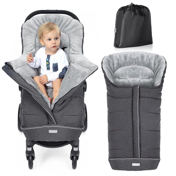 Warm Bunting Bag Universal,Stroller Sleeping Bag Cold Weather,Waterproof Toddler Footmuff (Dark Grey, Large)