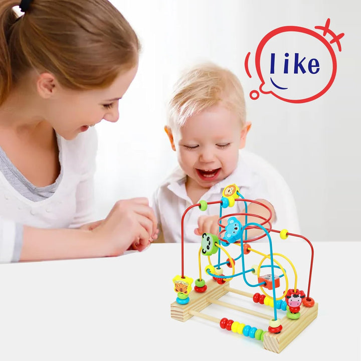 Bead Maze Toy for Toddlers Wooden Bead Toys Colorful Roller Coaster Preschool Educational Toys for Kids Classic Birthdday Gift for Toddlers Baby Infant Boys Girls…