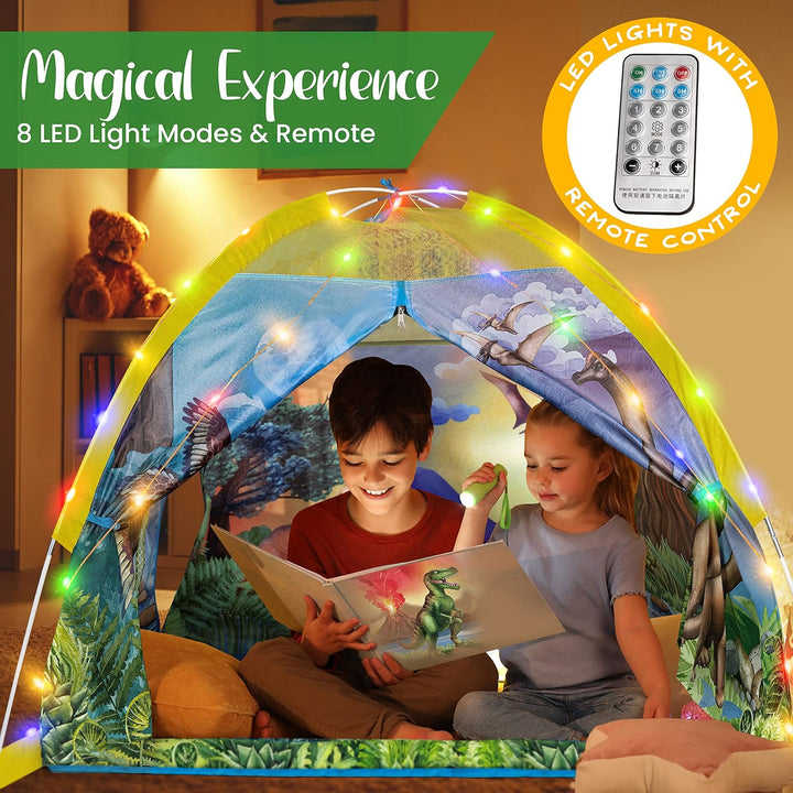 Dino Super Dome with Roar Button, Dinosaur Toys and LED Lights - Epic Dinosaur Tent for Kids Aged 3-12 Perfect for Indoor & Outdoor Adventures