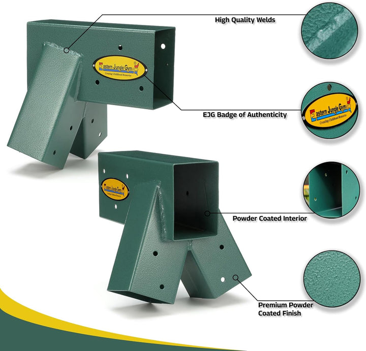 Easy 1-2-3 A-Frame 2 Brackets for Swing Set with All Mounting Hardware, Green