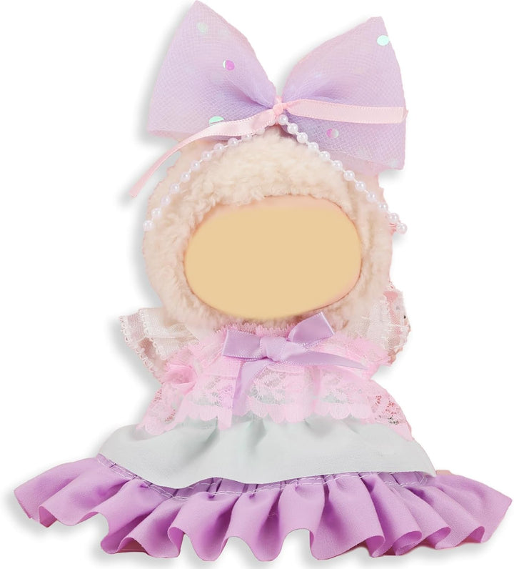 Doll Clothes for Labubu, 17Cm/15Cm Dolls Outfit Set , Luxury Chic Style High-End Fashion Suitable Accessories (No Doll)(Purple)