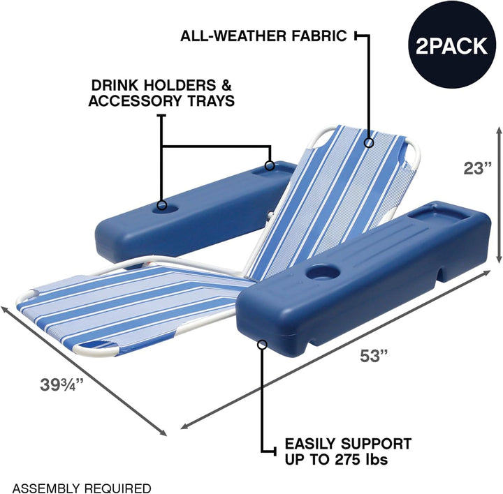 Caribbean Retro Floating Chaise Pool Lounge Chair for Adults