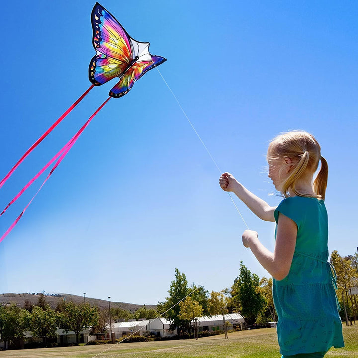 Butterfly Kites for Kids & Adults,55" X 28" Large Beginner Kite for Kids Ages 4-8,Easy to Fly for Beginners, Each Kite with 300Ft Line Handle,Beach Kites for Outdoor Activities & Family Trip