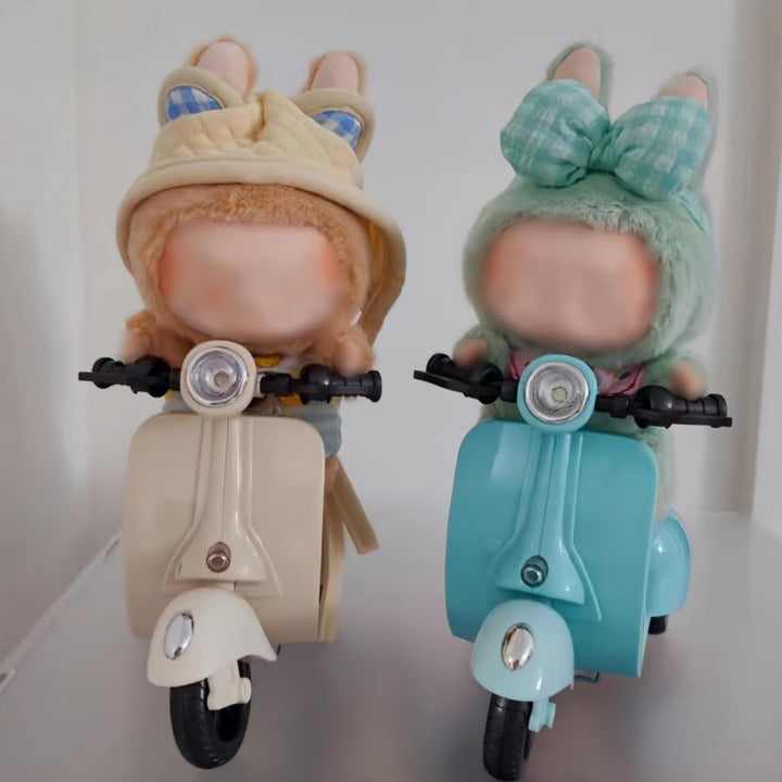 Scooter Toy - with Light and Music, Big into Energy Cute Have a Seat Motorcycles, Interactive Rotating Decor Desktop Ornaments Accessories Collectors (Blue)