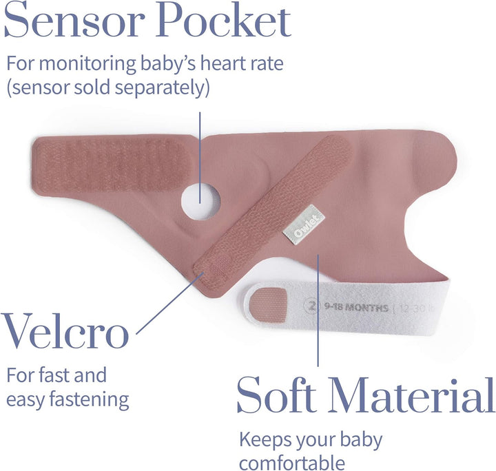 Accessory Fabric Sock for Dream Sock Baby Monitor, Fits Babies 0 to 18 Months, Dusty Rose (Sensor and Base Station Not Included)