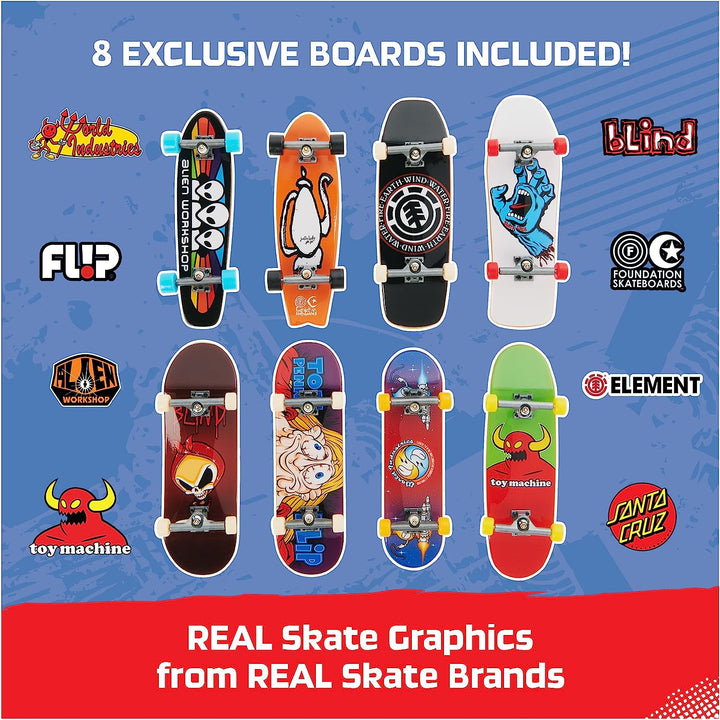 , 25Th Anniversary 8-Pack Fingerboards with Exclusive Figure, Collectible and Customisable Mini Skateboards, Kids’ Toys for Ages 6 and Up