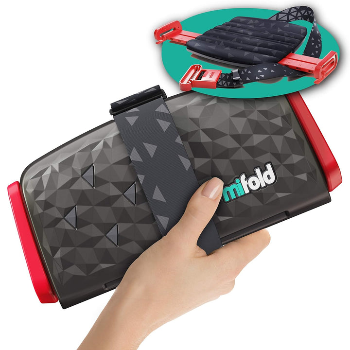 New  Comfort Grab-And-Go Car Backless Booster Seat-Compact and Portable for Every Day, Carpooling, Travel, Charcoal Grey