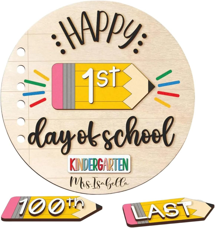 Personalized First and Last Day of School Chalkboard Sign, Custom Back to School Board for Kindergarten, Fun and Memorable, Perfect for Capturing Special Moments