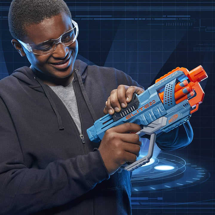 Elite 2.0 Commander RC-6 Blaster, 12 Elite Darts, 6-Dart Rotating Drum, Tactical Rails, Barrel and Stock Attachment Points