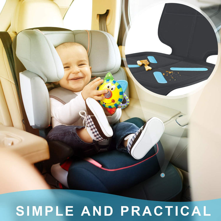 Car Seat Protector for Baby Child Car Seats, Shynerk Auto Seat Cover Mat for under Carseat to Protect Automotive Vehicle Leather and Cloth Upholstery - Waterproof and Dirt Resistant