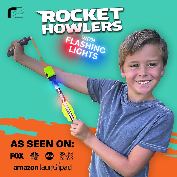 Light up Foam Rocket Toys for Kids: Best LED Rocket Launcher Slingshot Lights up & Makes Noise! for Boys & Girls. Outdoor Toy Party Favors Pool Toys & Great Gifts for Ages 8 9 10 11 12 13