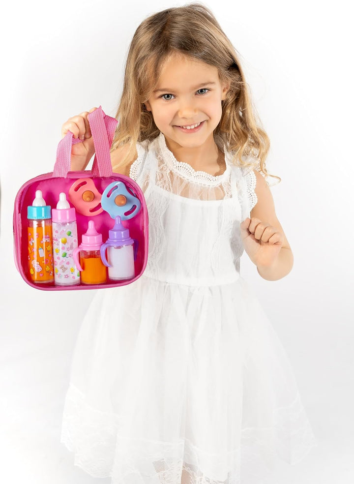 ®, My Sweet Baby Disappearing Doll Feeding Set, Baby Care 6 Piece Doll Feeding Set for Toy Stroller | 2 Milk & Juice Bottles with 2 Toy Pacifier for Baby Dolls