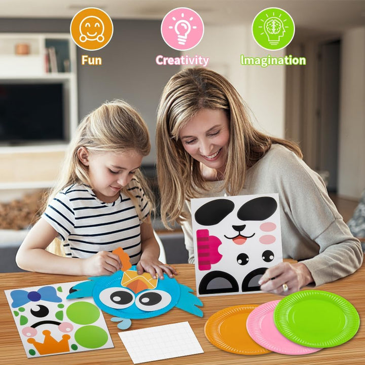 16 Pack Arts and Crafts for Kids, Toddler Crafts Animal Paper Plate Art Kit Gift for 3 4 5 6 Year Old Boys Girls DIY Kids for Birthday Party Favor Preschool Classroom Party Games