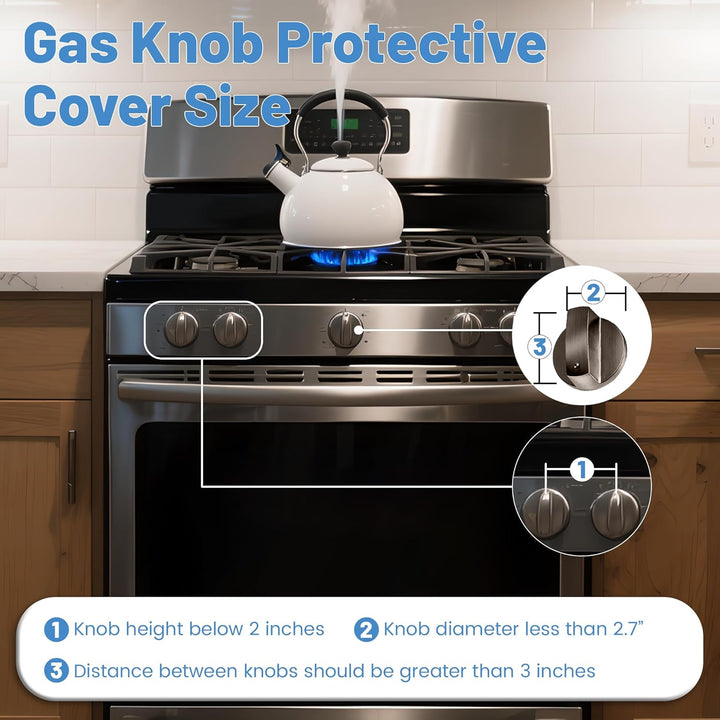 Stove Knob Safety Covers for Child Baby Proofing Kitchen Oven Knob Locks Universal Gas Burners Childproofing (5-Pack)