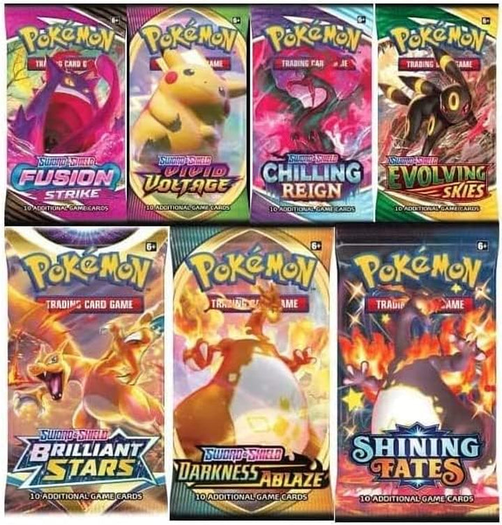 TCG: Authentic Factory Sealed Booster Pack (Includes Mystery Card Bundle - V/VMAX 1 in 3 - Bonus Free Protective Card Holder!)