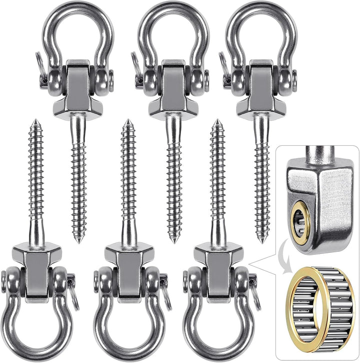 Heavy Duty Swing Hangers with Bearings, 2-Pack - Stainless Steel Porch Swing Hardware for Patio & Playground, Quiet Swivel Hooks - Indoor/Outdoor Heavy Duty Swing Hardware, 1500LB Capacity