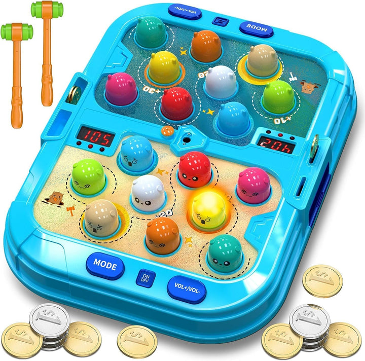 Toys for 2 3 4 5 Year Old Boy,Toddler Toys Age 2-4, Whack a Frog Game,With 5 Modes,45 Levels,9 Music Spray and Light-Up, Baby Toy Gifts for Early Learning, Birthday Gift for Toddler Boy Toys