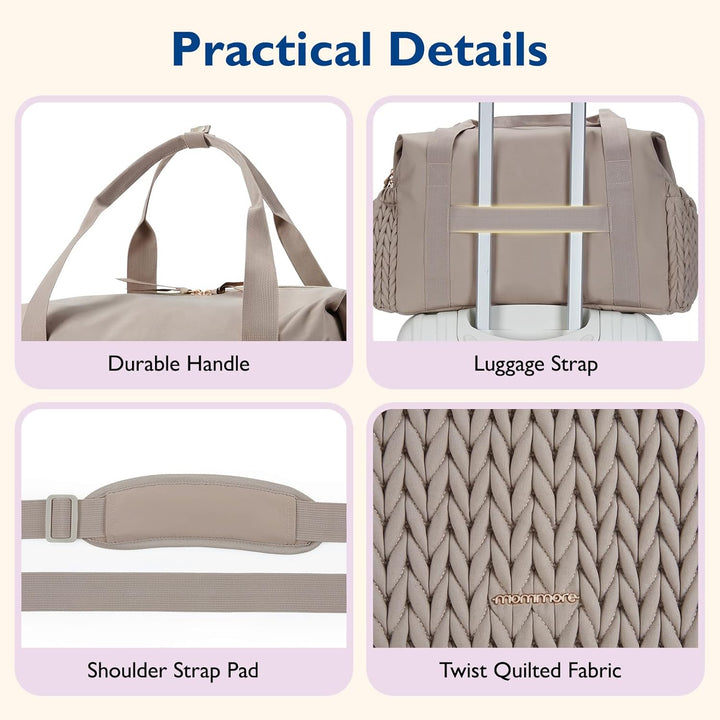 Diaper Bag Tote, Large Capacity Travel Diaper Bags, Hospital Bag for Labor Delivery, Baby Bag with Pacifier Case