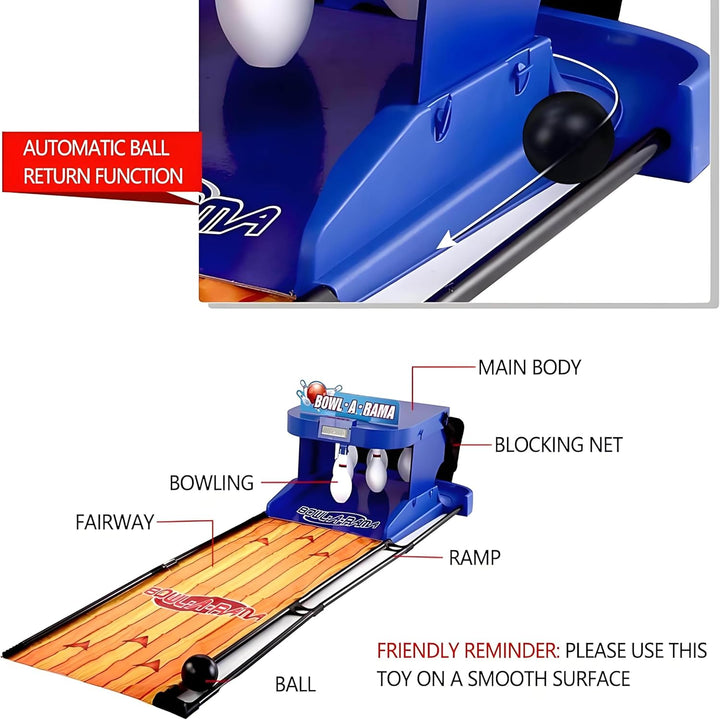 Electronic Bowling Alley Game, Indoor Bowling Ball Sports Game Console with LED Electronic Scoreboard, with Automatic Reset, Lighting & Simulation Sound Effect, Fun for Children and Adults,3.5M/11Ft