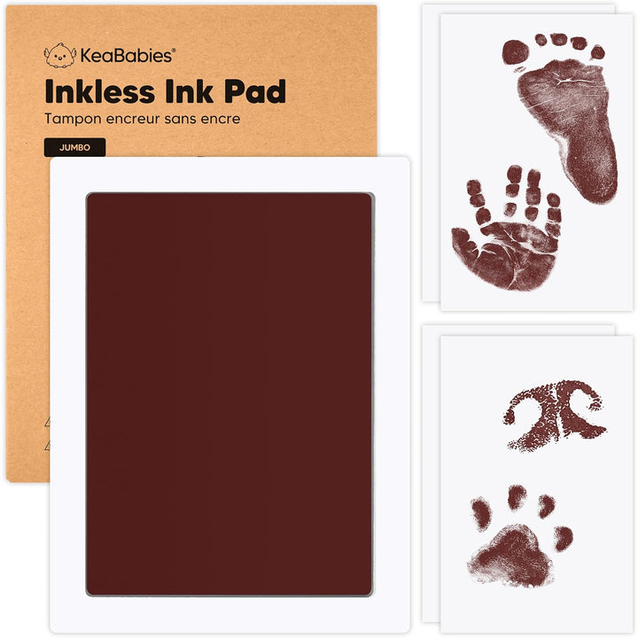 4-Pack Inkless Baby Hand and Footprint Kit - Mess Free Ink Pad for Newborn Keepsake, Dog Nose & Paw Print Kit, Clean Touch Ink Pad for Baby Hand & Footprints, Ideal New Mom Gifts (Jet Black)