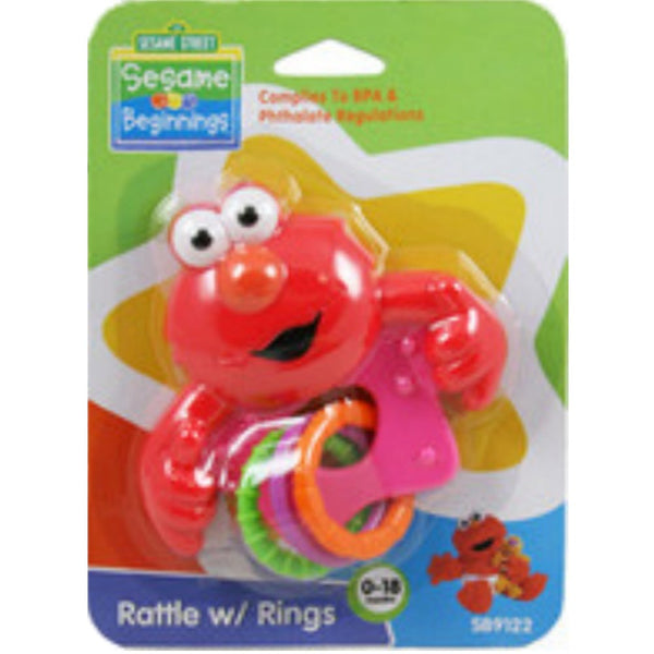 Elmo Rattle with Rings, BPA Free