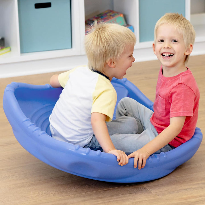 Rock and Spin Sensory XL Wobble Disk Climbing Dome for Toddlers and Kids Rocking and Climbing, Indoor/Outdoor Periwinkle Blue, 1 Pack, Ages 2-12 Years