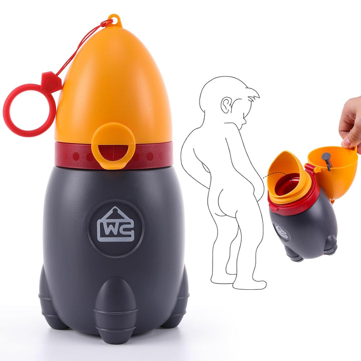 Travel Urinal for Kids,Rocket Toys Portable Emergency Urinal for Toddler,Light and Easy to Carry,Suitable for Car,Travel,Camping and Children'S Urinal Potty Training(Deep Blue)