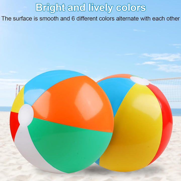 2 Pack Beach Balls, 20 Inch Beach Balls for Kids, Rainbow Color Pool Toys Pool Balls for Swimming Pool, Beach Toys Inflatable Ball for Summer Parties and Water Games